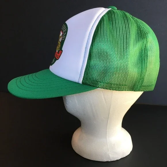 NEW Vintage 1980's Moosehead Beer Green White Trucker Hat Cap Polyfoam Snapback - Picture 3 of 13